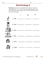Word Endings II