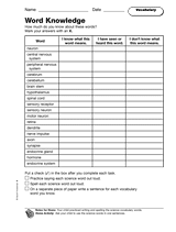 Your Body's Control Systems: Vocabulary