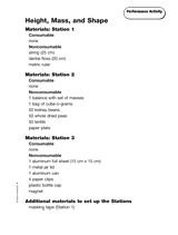 Height, Mass, and Shape