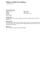 Investigate Activity: Making a Model of a Landform