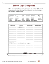 School Days Categories