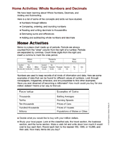 Home Activities: Whole Numbers and Decimals