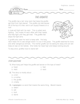 Nonfiction Reading Warm-Up: Giraffes